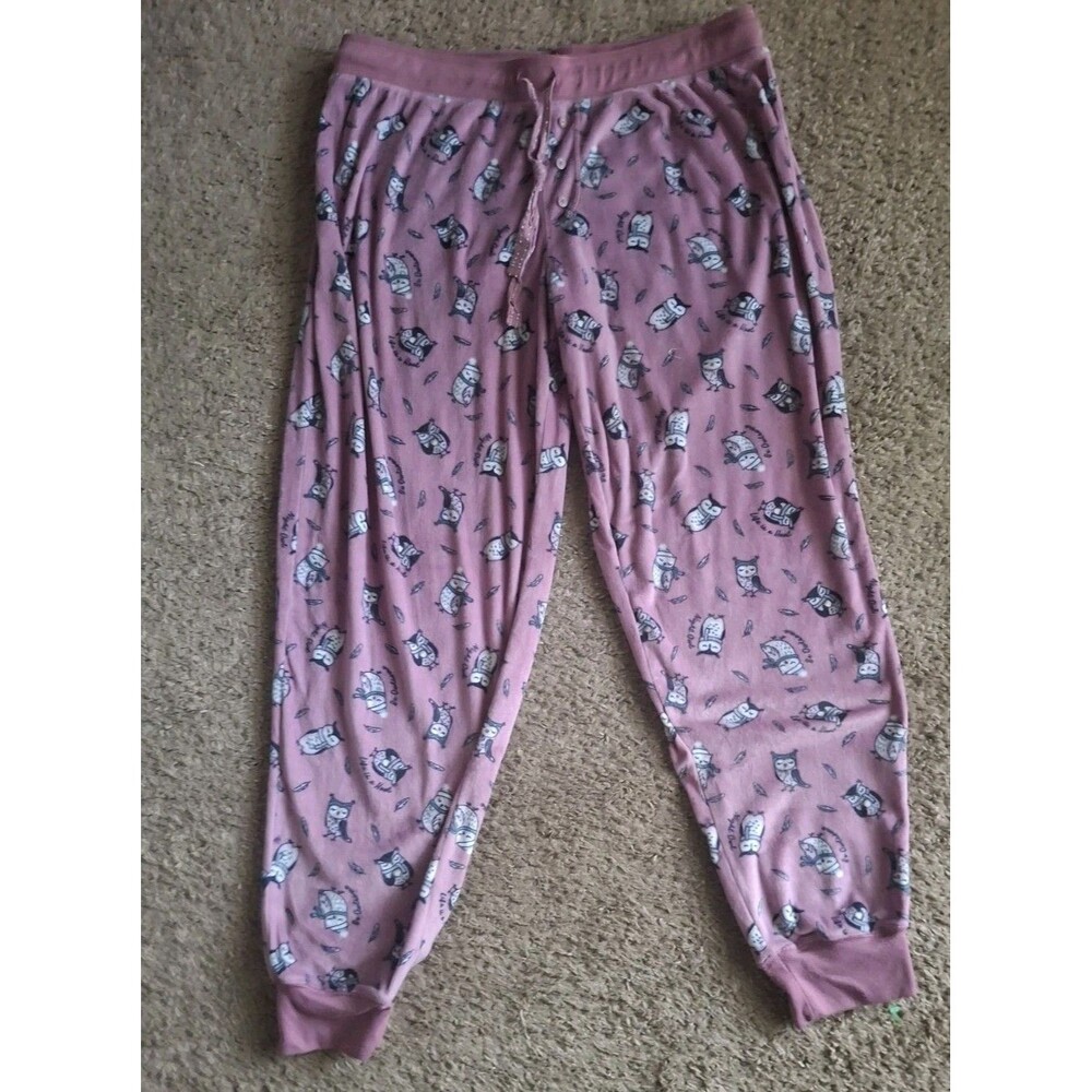Secret Treasures Night Owl Pajama Sleep Pants Rosey Pink Size Large Jogger Plush